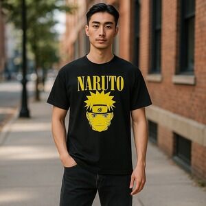 Naruto Anime Graphic Tee Black‎ Short Sleeve T-Shirt Men's